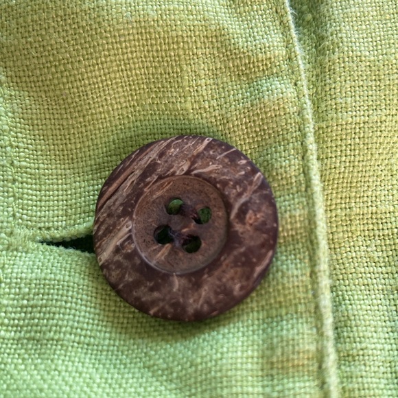 CHICOS Blazer Jacket Linen Highlighter Neon Green Lightweight Womens Extra Large - Picture 9 of 13